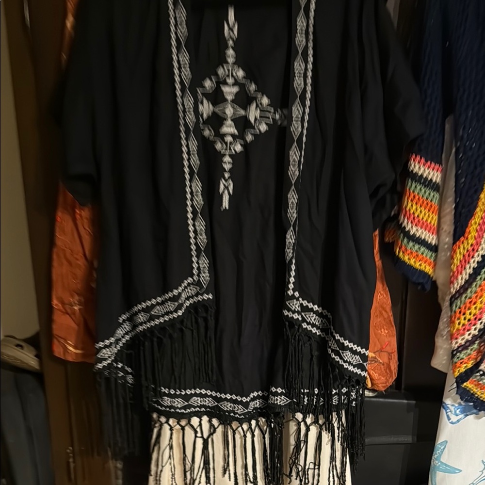 Maurices Black Tunic with Silver Embellishments